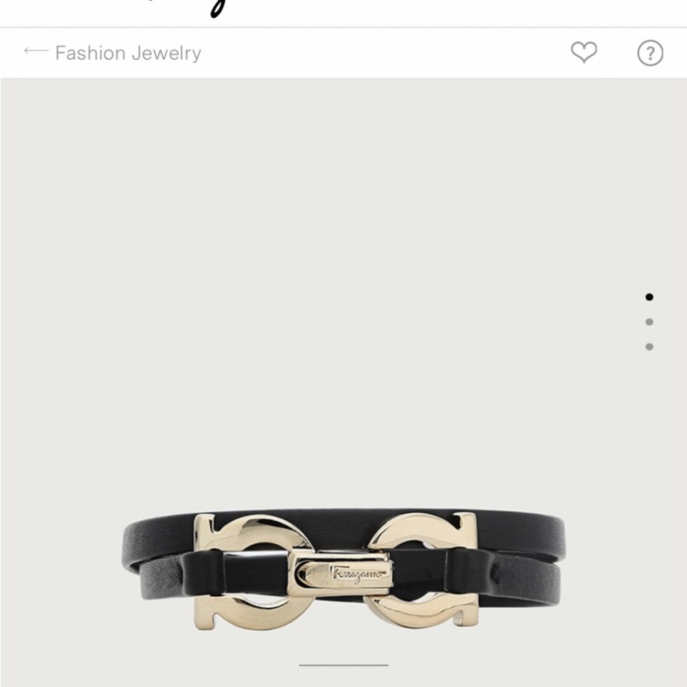 NEW SALVATORE FERRAGAMO BLACK LEATHER GOLD WRAP BRACELET IN ORIGINAL POUCH - Picture 1 of 4